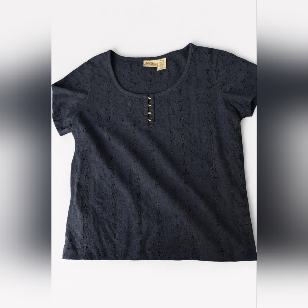 Vintage 90s St. John’s Bay Eyelet Top Goth Minimalist Dark Academia